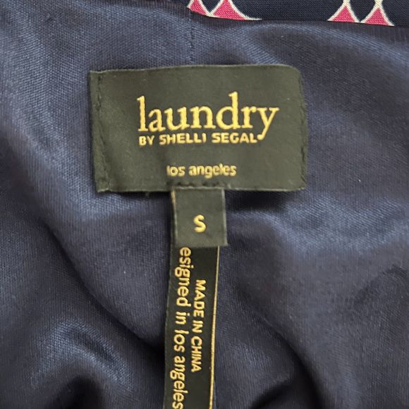 Laundry By Shelli Segal Dress Women Small Navy Blue Pink Geometric Casual Office - Picture 7 of 9